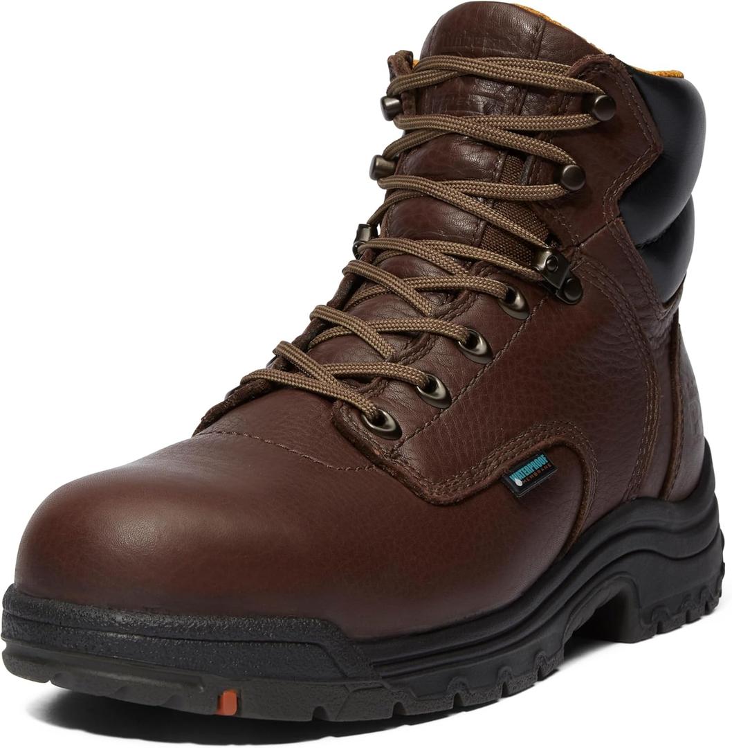 Timberland PRO Men's Titan 6 Inch Alloy Safety Toe Waterproof Industrial Boot (7 X-Wide, Dark Mocha Brown-2024 New)