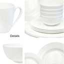 Bone China 20 Piece Dinnerware Set, Service for 4, White, Microwave Safe, Dishwasher Safe,Chip Resistant, Translucent, Elegant giftware, Dish set, For, Essential Home, Everyday Living, Kitchen Set