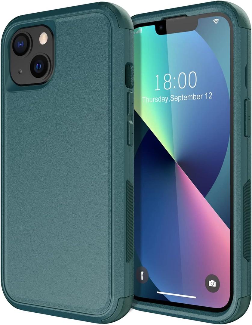 Diverbox for iPhone 13 Case [Shockproof] [Dropproof] [Dust-Proof],Heavy Duty Protection Phone Case Cover for Apple iPhone 13 (Dark Green)