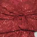 meilun Long Sleeve Sequin Dress for Women Formal Gowns Sparkly V Neck Maxi Dress. Size XL