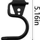 TAODAN 2PCS 5x2.8inch Black Heavy Duty Steel Garage Storage Hooks with Screws for Hanging Gardening Tool