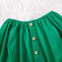 Toddler Baby Girl Christmas Outfits Long Sleeve Shirt Top Snowflake Plaid Bell Bottom Pants Set Xmas 2Pcs (Green)