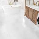 2 x Wallercity White/Red Peel and Stick Floor Tile Waterproof White Marble Floor Tiles for Kitchen Bathroom 12''x12'' Vinyl Flooring Tile Panels Modern Self Adhesive Flooring Sheets for Hallway RV 5PCS