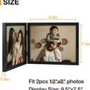 decorUhome Double 10x8 Picture Frame Horizontal, Engineered Wood Bifold Photo Frame with Plexiglass for Tabletop Display, 10x8, Black