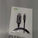 acer USB C to DisplayPort Cable 6.6 FT (4K@60HZ 2K@165Hz), Type-C to DisplayPort Cord (Sturdy Aluminum, Plug & Play) Thunderbolt 3/4/5 Compatible with MacBook Pro/Air, iPhone 16 Pro/Max, XPS, Surface