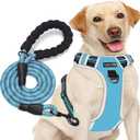 No Pull Dog Harness Adjustable Reflective Oxford Easy Control Medium Large Dog Harness with A Free Heavy Duty 5ft Dog Leash