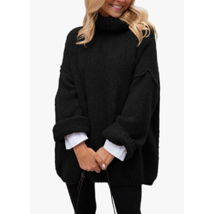 PRETTYGARDEN Oversized Sweaters for Women 2025 Chunky Turtleneck Sweater Fall Clothes Long Sleeve Tops Winter Clothing, Large