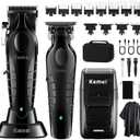 KEMEI Professional Hair Clipper, Hair Trimmer, Beard Shaver Set for Men, Electric Cordless Barber Clipper Beard Trimmer, Rechargeable Fade Clipper Haircutting Kit, KM-2299, KM-2296, KM-1102