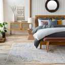 Hauteloom Mehoopany Living Room, Bedroom Area Rug - Traditional - Orange, Gray, Beige - 6'7" x 9' (Peach, Light Slate, Gray / Mehoopany)