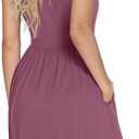LONGYUAN Summer Dresses for Women 2026 Vacation Dress Women's Casual Sun Dress Beach Petite Sundresses (Pink, L)