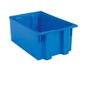 Nest and Stack Plastic Storage Container and Distribution Tote, (19-1/2-Inch L x 15-1/2-Inch W x 10-Inch H), Blue