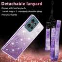 Fofvccv Glitter Case for Moto G 5G 2025 / Moto G Play 4G 2025, Bling Floral Clear Soft TPU Phone Cover with Crossbody Strap & Wrist Lanyard Girls Women for Moto G 5G/G Play 4G 2025 - YSS Purple