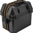 Attwood 9082-1 Small Battery Box with Mounting Kit and Strap, Fits U1 Batteries, Black