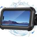 Lamicall Waterproof Shower Phone Holder - Shower Bath Bathroom Accessories for Women Men Girls Boys, Mother's Day for Mother, iPhone Case Wall Mount Stand for 4-7" Phones (Black)