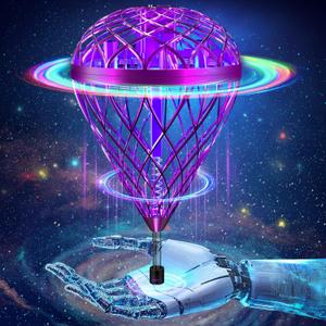 The Latest Cool and Magical Flying Toy, Combining AI Motion Control Technology with Contact Sensing System, Make it Become Bounce & Flip & Flight Toys, Fully unleashing Your Creativity. (Purple)