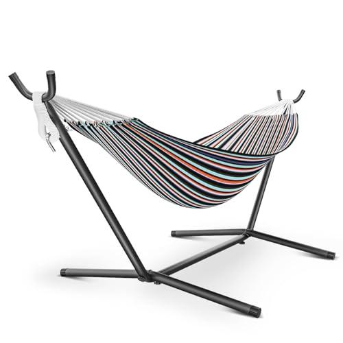 Amazon.com : Angchiluo Hammock with Stand for Outside, 600lbs Portable Hammock with Carrying Bag for 2-Person Outside Patio, Heavy Duty, Easy Assembly : Patio, Lawn & Garden