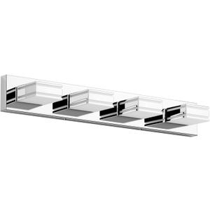 Ralbay Modern Chrome Vanity Light for Bathroom 4-Light 30inch Acrylic Modern LED Bathroom Wall Lighting Fixtures Over Mirror