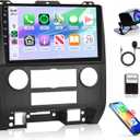 Rimoody 4G+64G Android 15 Car Stereo Radio for Ford Escape 2007-2012/Mazda Tribute 2007-2012, Wireless Carplay Android auto GPS Navigation 5G-WiFi EQ Bluetooth 5.0 9 Inch Touch Screen Backup Camera