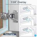 HOSOM 10 Pack 1-1/4" Overlay Soft Close Cabinet Hinges, 105 3-Way Adjustable, Nickel Finish, Steel Material, Modern/Contemporary Style