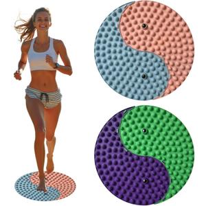 Yinyang Balance Foot Massage Mat 2 Pack, Tai ji Bagua Pattern with Magnetic Therapy, Custom Color Acupressure Reflexology Mat for Daily Relaxation, Detachable Design Fits Yoga/Office/Home Use