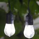 60ft Cool White LED Outdoor String Lights, Waterproof Festoon Light, 20 x Hanging Sockets with Shatterproof Light Bulbs for Backyard Garden Patio Pergola Gazebo Bistro Christmas Tree Wedding Party, Cool White