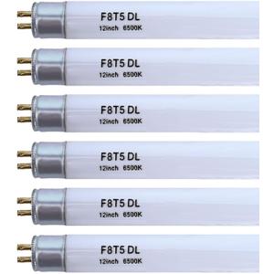 (6 Pack) F8T5/DL 6500K 12 Linear Fluorescent Light Bulb, 8W Day Light T5 Tube, F8T5/D Bright White Lamp G5 Base Replacement for Under Cabinet Light, RV, Closet