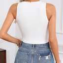 SOLY HUX Women's Y2k Tank Tops Graphic Rib Knit Scoop Neck Sleeveless Crop Top (White, L)