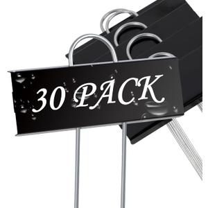 FORUP Metal Plant Labels, 30 Pack Garden Label Markers, Weatherproof Garden Stake Tags, Reusable Planting Gardening Markers, Black