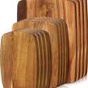 12 Pcs Thick Acacia Wood Cutting Boards for Kitchen Reversible Wooden Chopping Board Set Double Sided Charcuterie Boards for Meat Cheese Meal Supplies(3 Sizes) (Large, Medium, Small)