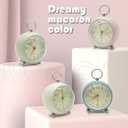 Rohome Vintage Small Alarm Clock with Night Light, Pink, Quartz Movement, Battery Operated, Non-Ticking, Decorative, for Bedside Table, Desk, Kitchen, Bedroom