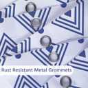 SASTYBALE Waterproof Shower Curtain, Blue Geometric Modern Style Bathroom Curtains, Heavy Duty Minimalist Cloth Fabric Machine Washable with 12 Hooks, 72x72 Inch