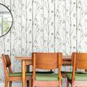 Timeet Green Leaf Wallpaper 16" x 197" Boho Floral Peel & Stick Removable Wallpaper for Bathroom, Bedroom, Kitchen, Accent Wall, etc. (White and Green)