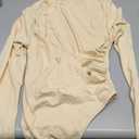 SweatyRocks Women's Bodysuit Mock Neck Casual Ruched Long Sleeve Jumpsuit Size M