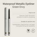 Sandstone Scandinavia Hypoallergenic Waterproof Metallic Eyeliner Pencil – Green – Fragrance-Free, Vegan – Smudge-Proof Eye Liner for Sensitive Eyes