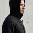 JMIERR Mens Casual Cotton Hooded Collar Drawstring Hoodies Pullover Sweatshirts Casual Long Sleeve Shirts (Black, XL)