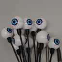 Outdoor Halloween Decorations Solar Spooky Lights12LED Scary Eyeballs Swaying Firefly Light with Magic Party Garden Decor,Solar Halloween Path Lights for Grave Cemetery,Ghost Decor 2PACK Orange