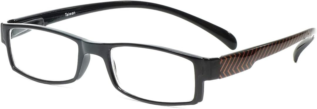 Calabria 762 Around the Neck Hanging Reading Glasses +2.75 Black Orange Stripes Men Women Durable Trendy Readers Long Temple
