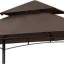 MASTERCANOPY Grill Gazebo Replacement Canopy Top for Model L-GG001PST-F (Brown) Brown, 8x5