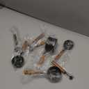 GuDoQi 8pcs Measuring Cups and Spoons Set Wood Handle Golden Stainless Steel Measuring Cups and Spoons，Measurements, US Measurements Dry & Liquid Kitchen Measure Set for Cooking and Baking, Black