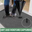 100pointONE Front Door Mat Outside Entrance, 48"x36" Doormat, Square Grey