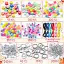 WATINC DIY Keychain Making Crafts Kits, Adjustable Letter Alphabet Beads Strings Keychain Flower Star Bow Shapes Beads Bulk, Bag Charms with Key Ring Supplies Jewelry Accessories Making Kit (942Pcs), small