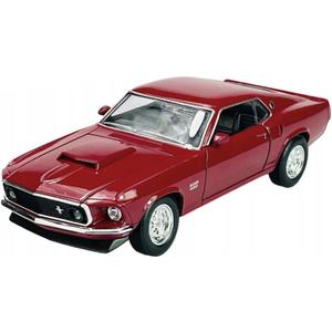 Diecast Model Car Compatible with Welly 1:24 Scale 1969 Ford Mustang Boss 429 Red 24067W-RD