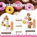 5 Pcs Donut Stand Set, Doughnut Party Supplies Include 1 Pc Digit Donut Wall Display Stand, 4 Pcs Doughnut Wall, for Birthday Wedding Party (White number 4)