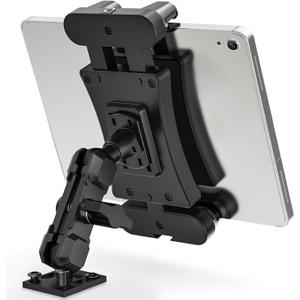 Tablet Holder for Truck, Heavy Duty Drill Base Tablet Car Mount with 5.91" Arm for Truck/Cars/Walls, iPad Holder Compatible with iPad Pro, Kindle Fire, and All 4.7-13.5" Devices