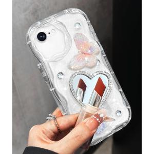 Toycamp for iPhone SE Case - for iPhone 8/7 Case Cute Women Girly Girls Glitter Phone Cover Kawaii Sparkle Bling Aesthetic Pretty Unique Design Funda for Apple SE 2nd/3rd Generation, Mirro Heart