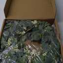 Pinkpum 20'' Eucalyptus Wreath for Front Door, Porch, Window - Green Decor for Home, Farmhouse - Spring, Summer, Fall, All Seasons (White)