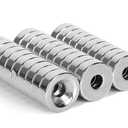 30 Pieces 10 x 3mm with 3mm Countersunk Hole Disc Fastener Magnets Rare Earth Refrigerator Neodymium Magnets - 0.4 inch D x 0.11 inch H with 0.11 inch D Screw Hole