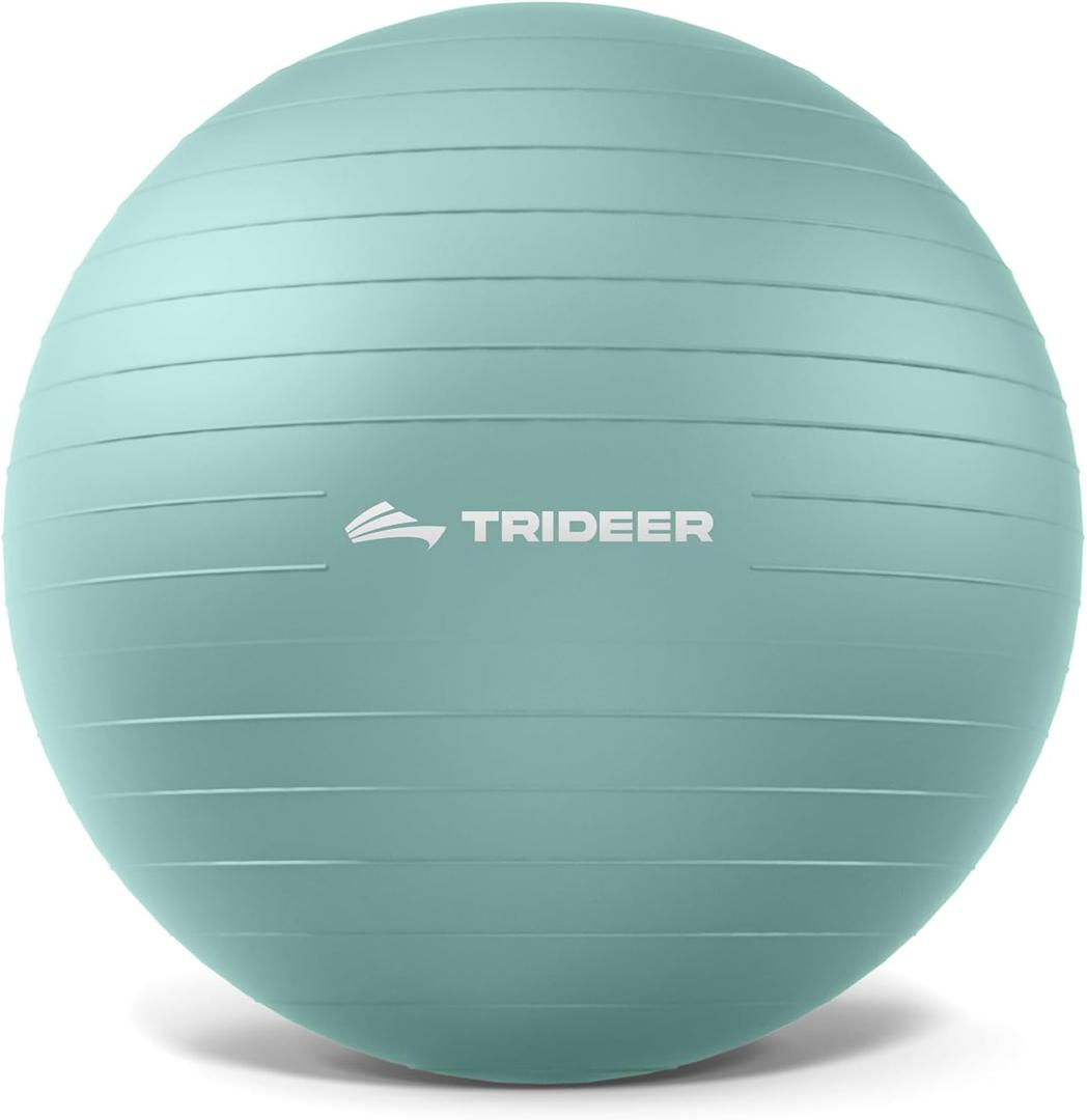 Trideer Exercise Ball Yoga Ball, Office Seating & Balance Ball Chair, Stability Ball for Pilates, Physical Therapy, Core Training & Balance Improvement & Stretching, Large (23-26ines/58-65cm), mint green)