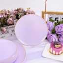 PULOTE 100PCS Purple Plastic Plates Disposable - Include 50 Dinner / 50 Dessert Plates Heavy Duty for Party, Wedding&Birthday