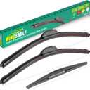 28" 14" 14" Windshield Wiper Blades Replacement for Honda Fit 2009 2010 2011 2012 2013 2014 2015 2016 2017 2018 2019 2020 Premium All Weather Front Rear Wipers Set - OEM Quality (Pack of 3)